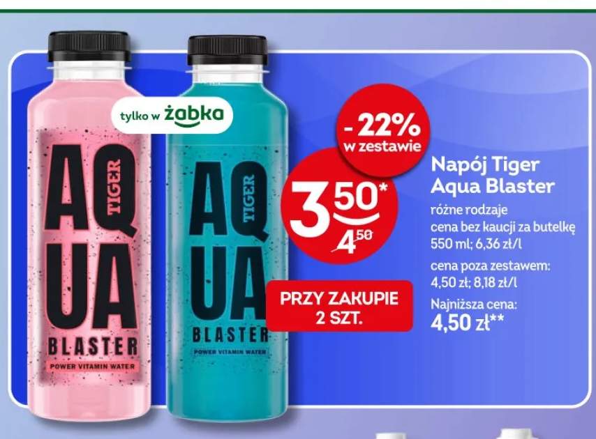 Napój Tiger Aqua Blaster różne rodzaje
