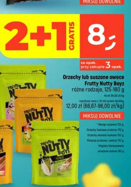 Orzechy lub suszone owoce różne rodzaje