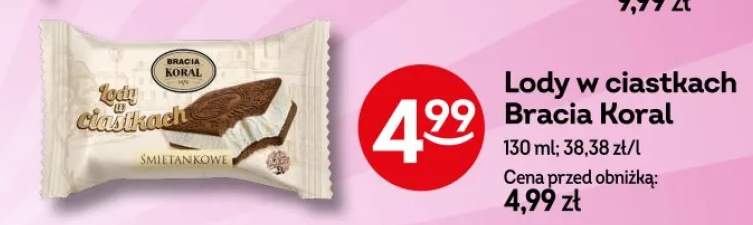 Lody w ciastkach Bracia Koral śmietankowe