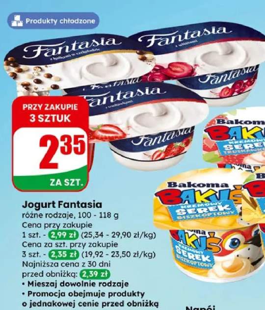 Jogurt Fantasia różne rodzaje