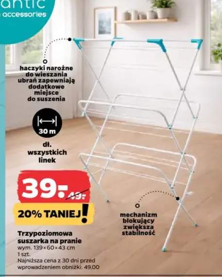 Trzypoziomowa suszarka na pranie