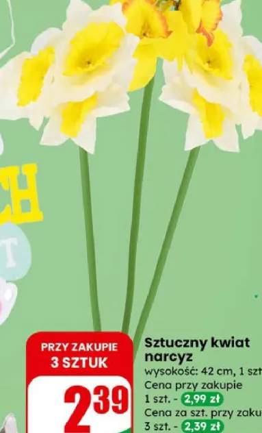 Sztuczny kwiat narcyz wysokość: 42 cm