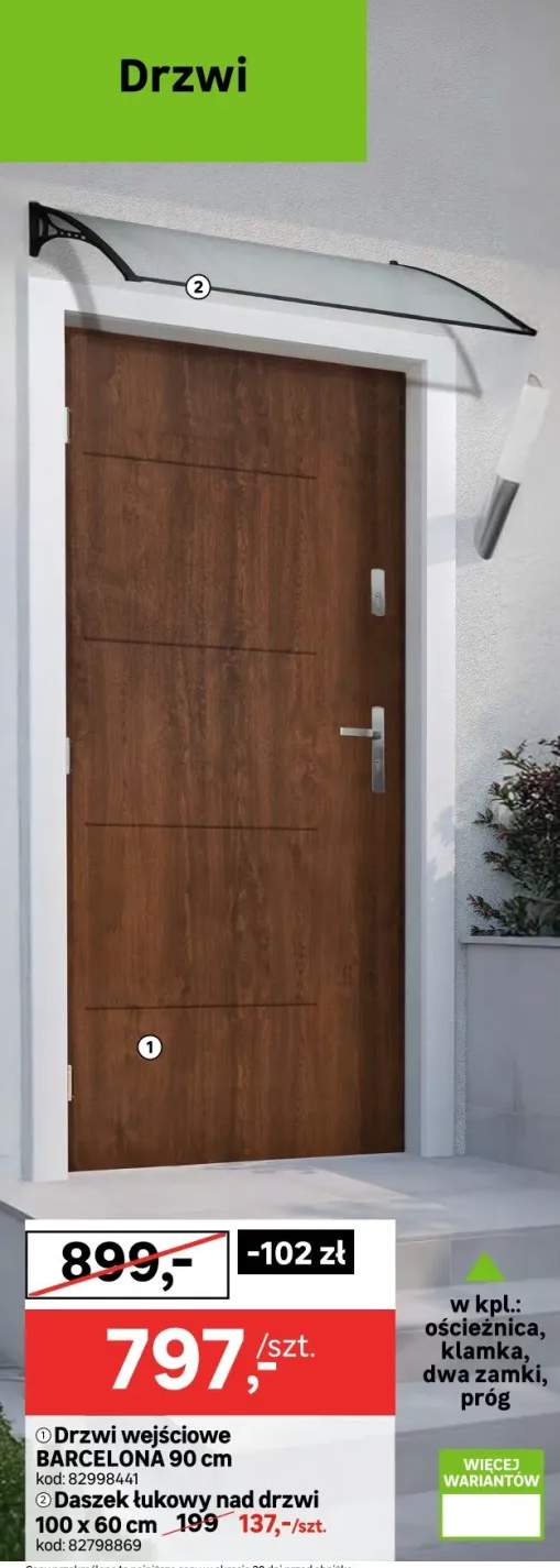 Daszek tukowy nad drzwi