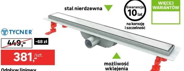 Odpływ liniowy prysznicowy ALFA LINEAR INOX L-600