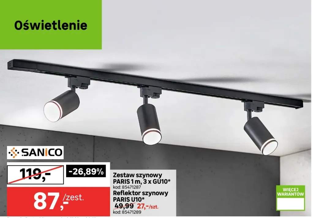 Reflektor szynowy Paris U10