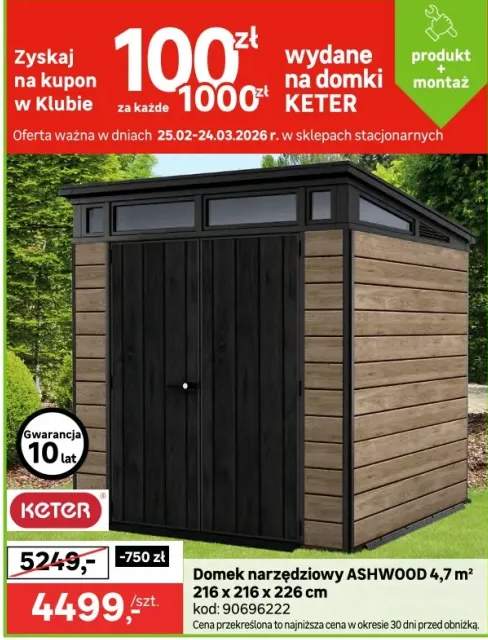Domek narzędziowy ASHWOOD 4.7 m²