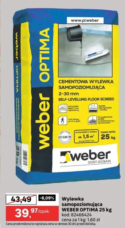 Wylewka samopoziomująca Optima