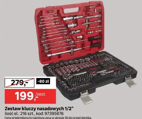 Zestaw kluczy nasadowych 1/2" ilość el.: 216 szt.