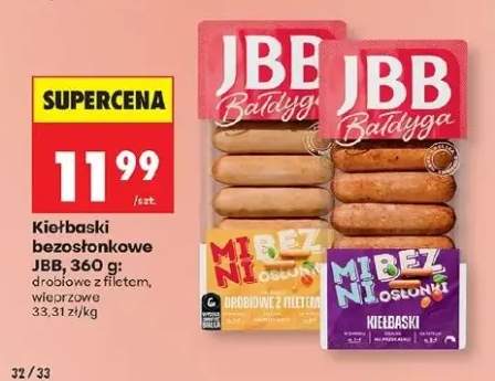 Kiełbaski bezosłonkowe krojawe z filetem, wieprzowe