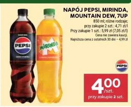Napój Pepsi, Mirinda, Mountain Dew, 7up