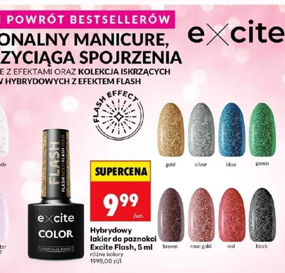 Hybrydowy lakier do paznokci Flash różne kolory