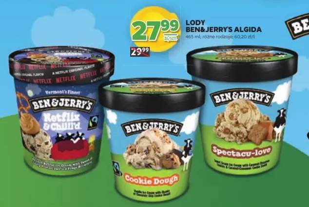 Lody Ben&Jerry's Algida różne rodzaje