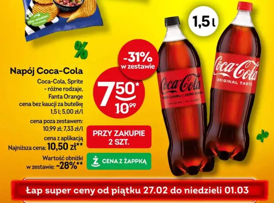 Napój Coca-Cola, Sprite, Fanta Orange różne rodzaje
