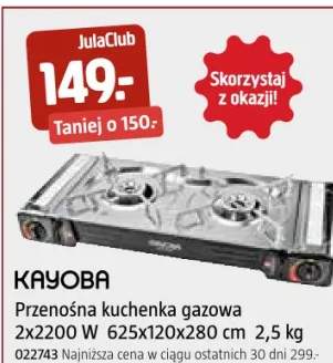 Przenośna kuchenka gazowa 2x2200 W 625x120x280 cm 2,5 kg