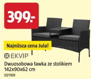 Dwuosobowa ławka ze stolikiem 142x90x62 cm