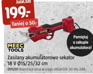 Zasilany akumulatorowo sekator 18 V Ø15/22 mm