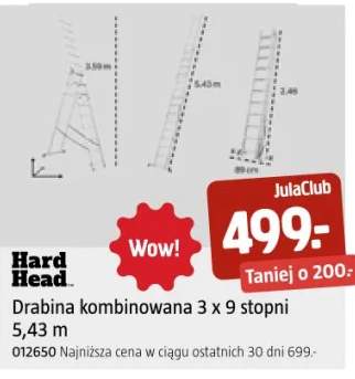 Drabina kombinowana 3 x 9 stopni 5,43 m