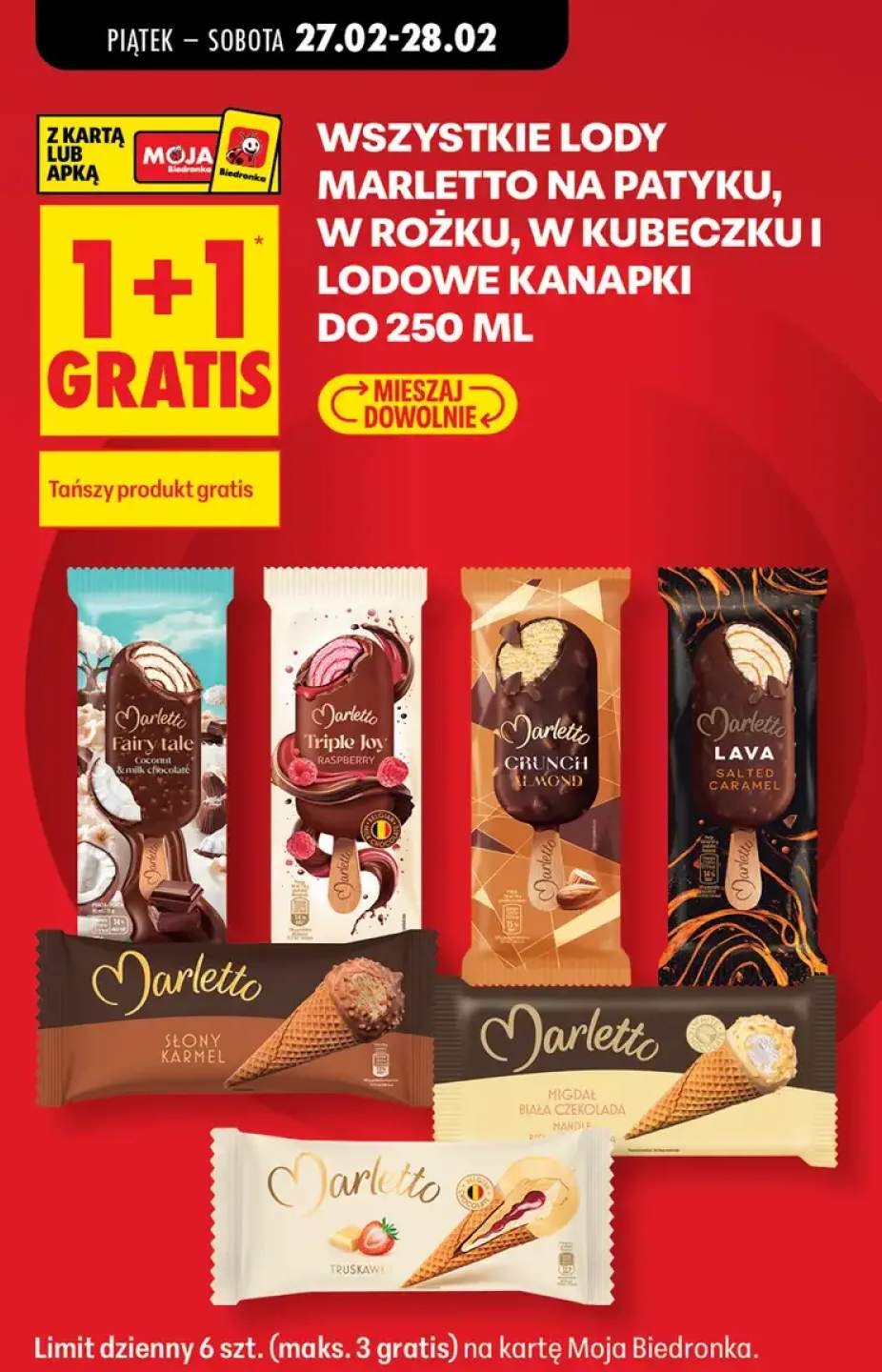 Lody truskawka w rożku