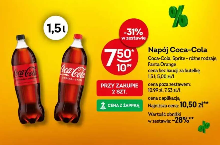 Napój Coca-Cola, Sprite, Fanta Orange różne rodzaje