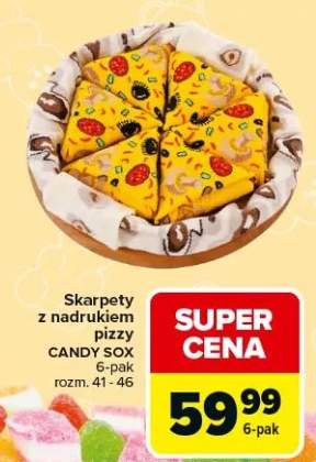 Skarpety z nadrukiem pizzy Candy Sox 6-pak