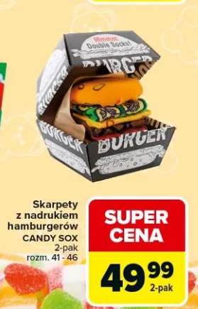 Skarpety z nadrukiem hamburgera Candy Sox 6-pak