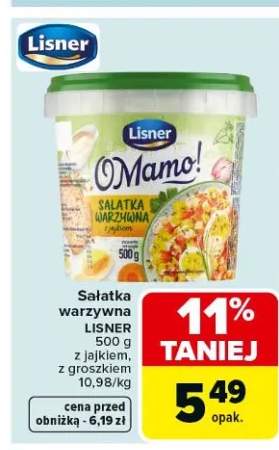 Sałatka warzywna z jajkiem, z groszkiem