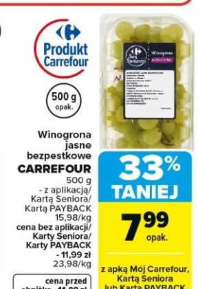 Winogrona jasne bezpestkowe