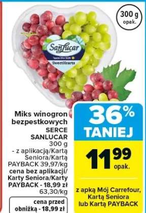 Miks winogron bezpestkowych serce