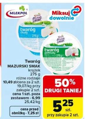 Twaróg mazurski smak krążek różne rodzaje