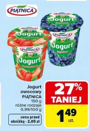 Jogurt owocowy różne rodzaje