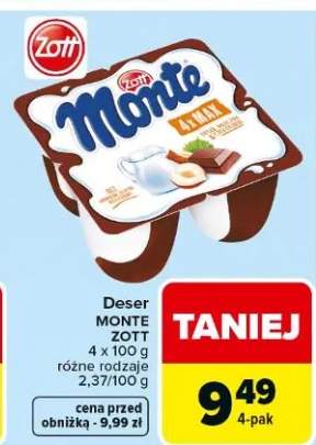 Deser monte różne rodzaje