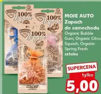 Zapach do samochodu Organic Bubble Gum, Organic Citrus Squash, Organic Spring Fresh