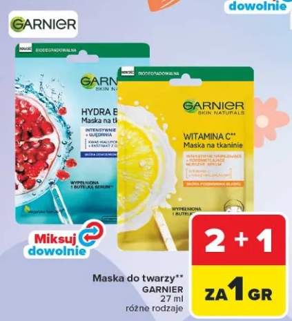 Maska do twarzy Garnier 7 ml różne rodzaje