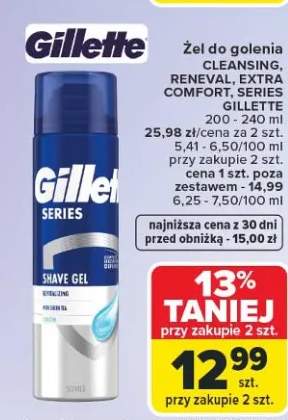 Żel do golenia CLEANSING, RENEVAL, EXTRA COMFORT, SERIES różne rodzaje