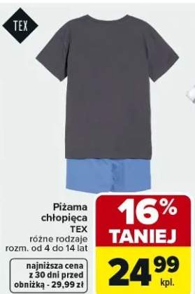 Piżama chłopięca różne rodzaje rozm. od 4 do 14 lat