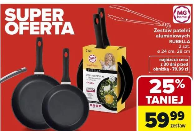 Zestaw patelni aluminiowych 2 szt. ø 24 cm, 28 cm