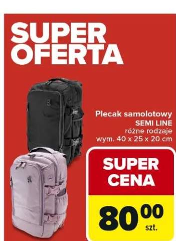 Plecak samolotowy Semi Line różne rodzaje