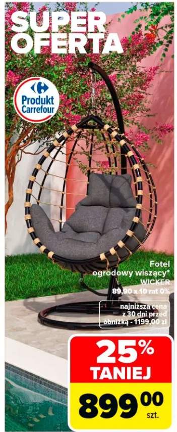 Fotel ogrodowy wiszący Wicker