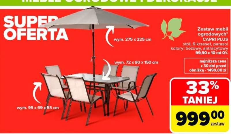 Zestaw mebli ogrodowych Capri Plus