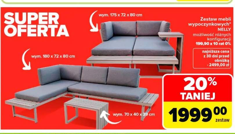 Zestaw mebli wypoczynkowych Nelly