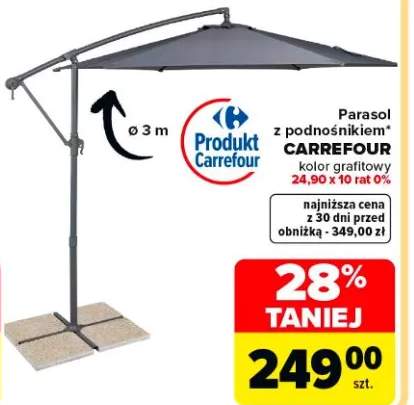 Parasol z podnośnikiem Carrefour
