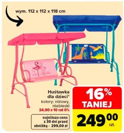 Huśtawka dla dzieci kolory: różowy, niebieski 24,90 x 10 rat 0%