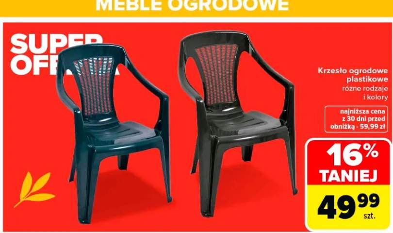 Krzesło ogrodowe plastikowe różne rodzaje i kolory