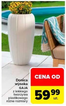 Donica wysoka Gaja z lekkiego tworzywa plastikowego różne rozmiary