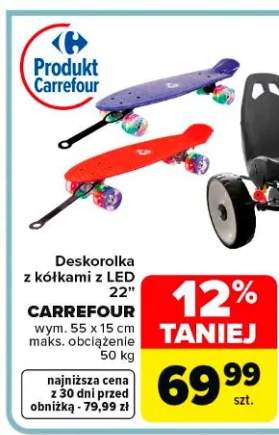 Deskorolka z kółkami z LED 22"