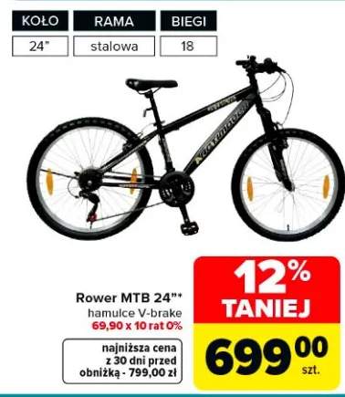 Rower MTB 24" hamulce V-brake