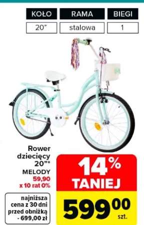Rower dziecięcy 20" Melody