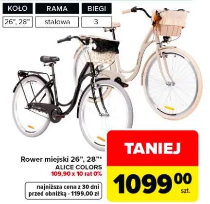 Rower miejski 26", 28" Alice Colors 109,90 x 10 rat 0%
