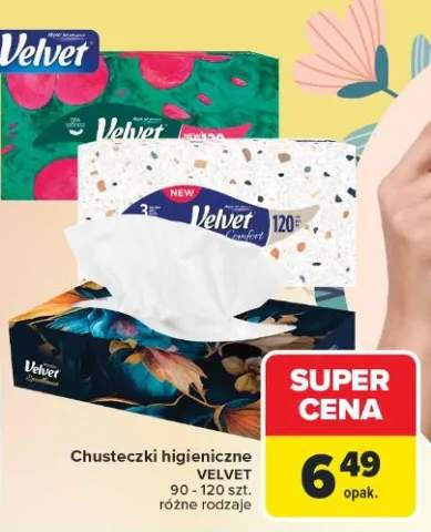 Chusteczki higieniczne różne rodzaje