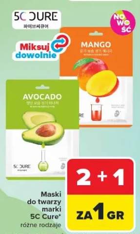 Maski do twarzy 5C Cure różne rodzaje